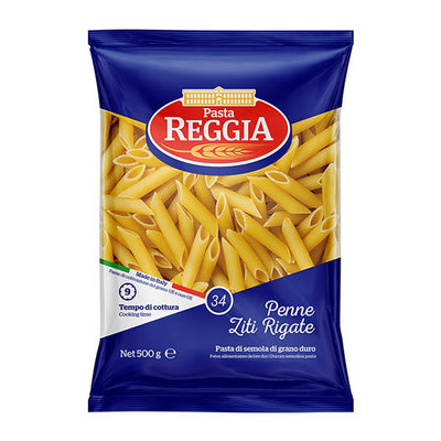 REGGIA - Pasta - Whole Wheat - Organic - (70434) - Penne Ziti Rigate - 500 gm - 20 Packs