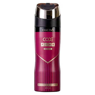 Fascino - Code Pink - Deodorant - Floral Refreshing Amber & Vanilla - Body Spray - For Women (200 ml)