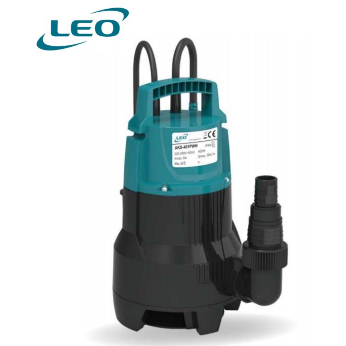 LEO - AKS-751PWH - 750 W - 1 HP  Rust Free ENGINEERED PLASTIC DIRTY Water Submersible Pump With FLOAT SWITCH FOR AUTOMATIC OPERATION - EUROPEON STANDARD Water Pump