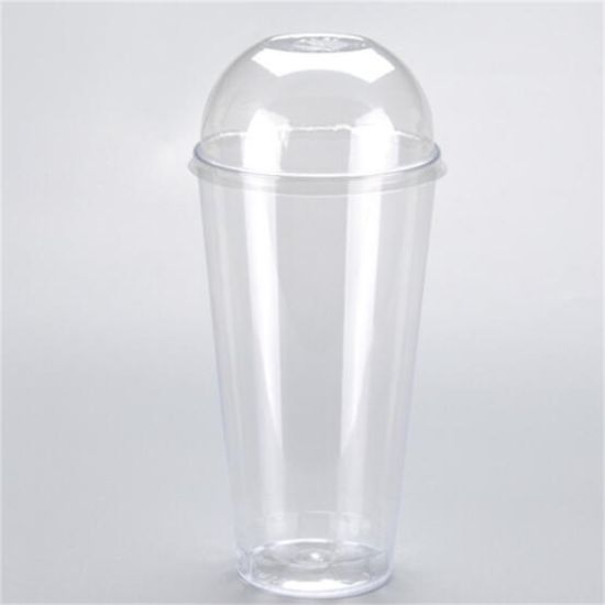 Plastic Glass - 480 ML - With Dome Lid - 100 Pcs
