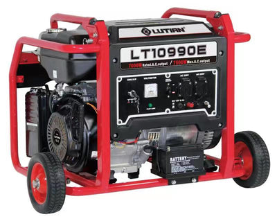 Lutian - LT10990E - Gasoline Generator - Rated Output: 9.5Kva / 7.5Kw (7500Watt) - Self Start - Battery & Gas Kit - Wheels Kit - Service Warranty