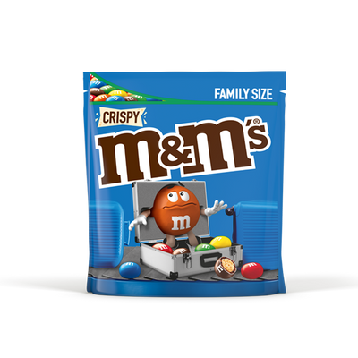 M&M'S - Crispy - Chocolate Candy - Family Size- 340 gm - Maxi Pouch Bag