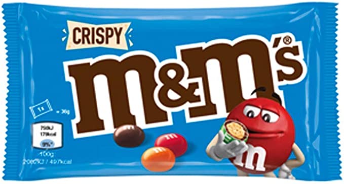 M&Ms - Crispy - Chocolate Candy - 24 Pcs x 36 gm