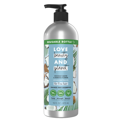 Love, Beauty & Planet - Sulfate Free -  Coconut Water & Mimosa Flower - Shampoo - 400 ML Reusable Bottle | Jodiabaazar.com