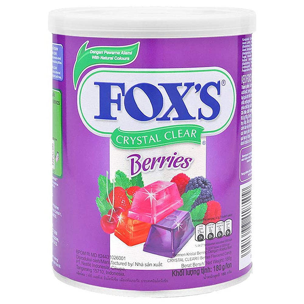 Nestle Fox's - Crystal Clear - Mix Berries - Flavored Candy - Tin - 180 gm