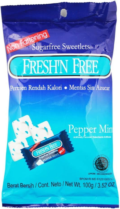 FRESH N FREE -  Sugar Free Sweetlets - Pepper Mint - 100gm