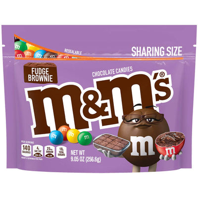 M&Ms - Fudge  Brownie - Chocolate Candy - Sharing Size - Pouch - 256 GM
