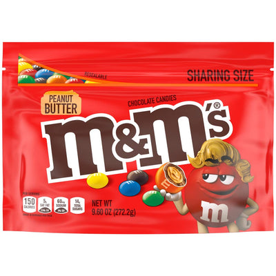 M&Ms - Peanut Butter -Chocolate Candy - Sharing Size - Pouch - 272 GM