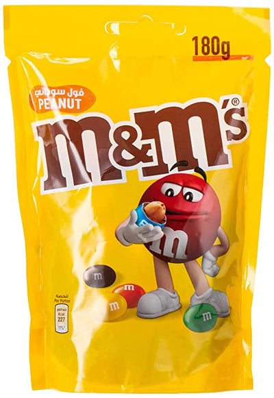 M&M'S - Peanut - Chocolate Candy - 180 gm Pouch Bag