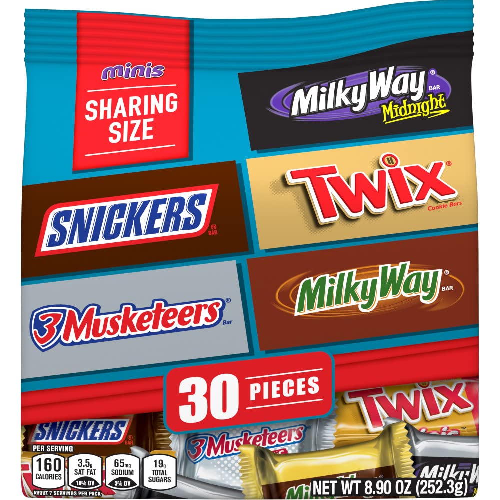 MARS Chocolate Favorites - Minis Size - Candy Bars - Assorted Variety Mix Bag - 30 Pieces