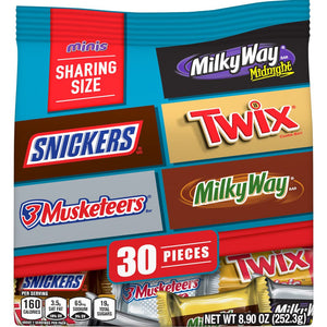 MARS Chocolate Favorites - Minis Size - Candy Bars - Assorted Variety Mix Bag - 30 Pieces