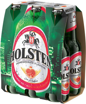 Holsten - Pomegranate Flavour - Non-Alcoholic Malt Beverage -330 ml - Pack of 24 (4x 6)