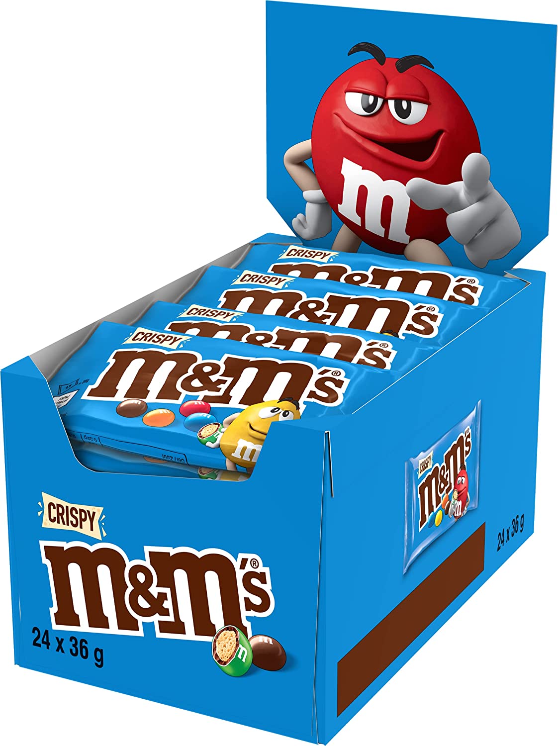 M&Ms - Crispy - Chocolate Candy - 24 Pcs x 36 gm