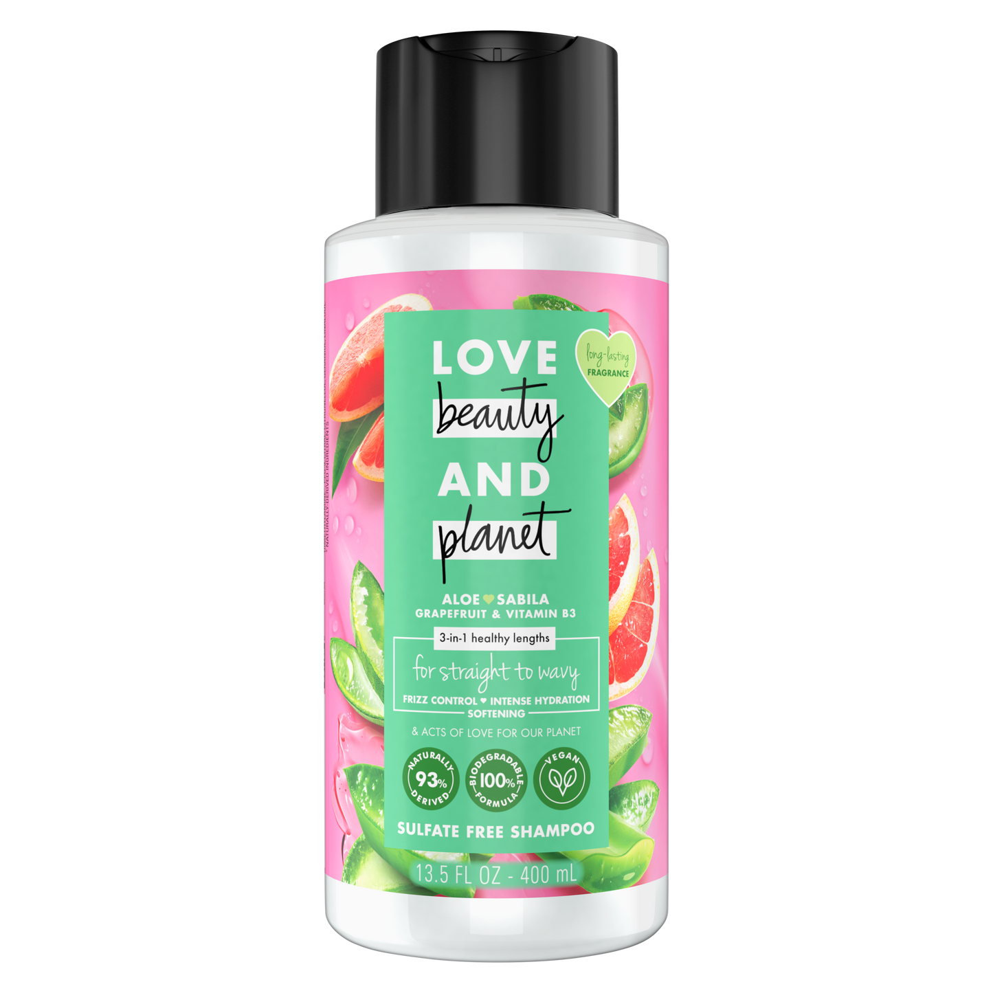 Love, Beauty & Planet - Sulfate Free -  Aloe & Grapefruit - Shampoo - 400 ML | Jodiabaazar.com