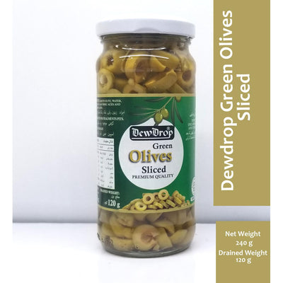 DewDrop - Olives 240 G Green Sliced- Pack Of 12