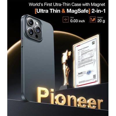 TORRAS -  OriginFit-Mag Series Magsafe Compatible Phone Case for iPhone 15 Pro Max 6.7" – Titanium Grey