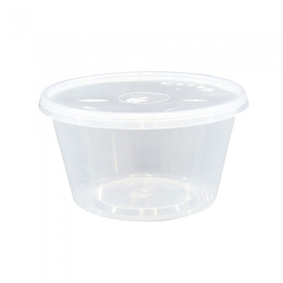 R16 Plastic - Food Container with Lid (Round) - Disposable - Storage - 450ML