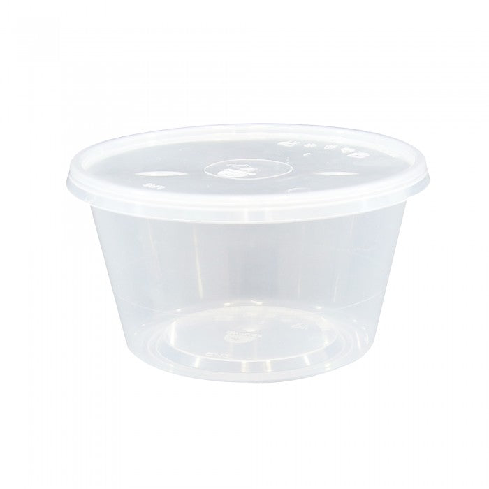 R16 Plastic - Food Container with Lid (Round) - Disposable - Storage - 450ML