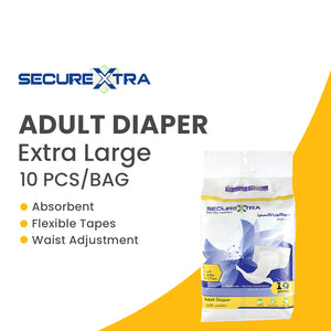SECUREXTRA-Adult Diaper - XL-132 - 172 cm-10 pieces
