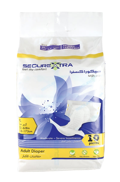 SECUREXTRA-Adult Diaper - XL-132 - 172 cm-10 pieces