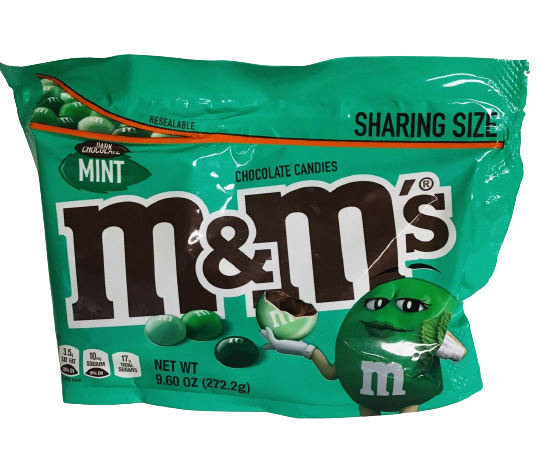 M&Ms - Mint - Chocolate Candy - Sharing Size - Pouch - 272 GM