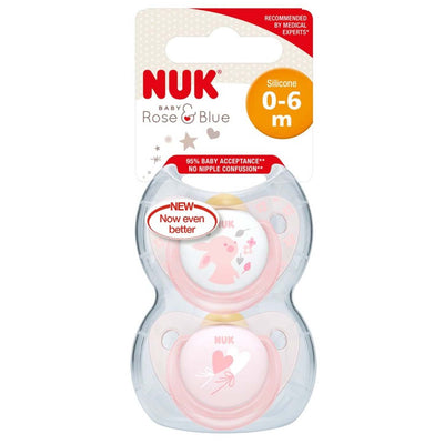 NUK Rose Latex Soother For Baby Girl 0-6 Months