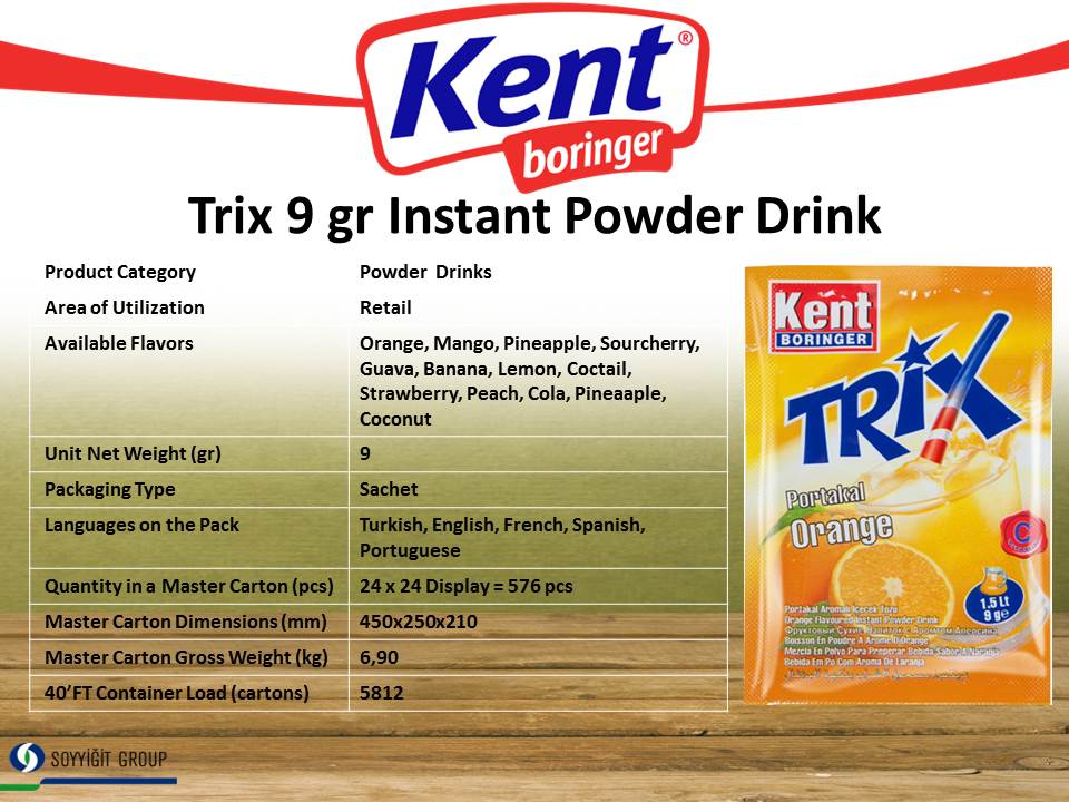 Kent Trix Flavoured Instant Powder Drink - 9 GM Sachets - Makes 1 - Im ...