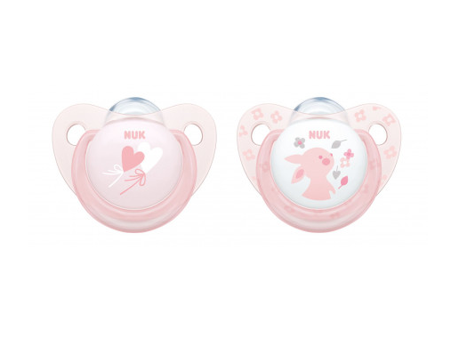 NUK silicone soothers ROSE, 0-6 months, 2pcs