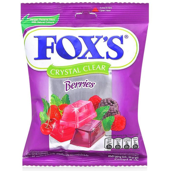 Nestle Fox's - Crystal Clear Mix Berries - Flavored Candy - 90 gm