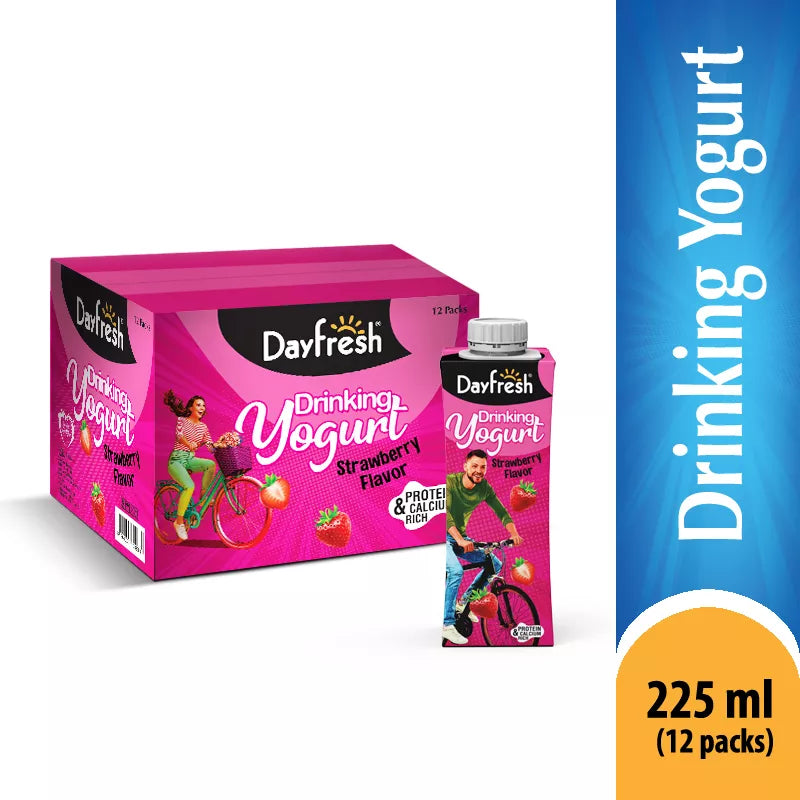 Day Fresh - Premium -Drinking Yogurt Strawberry 
 - 225 ML X 12