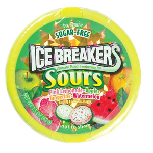 Ice Breakers - Spearmint Mints - Sours - Sugar Free 1.5 oz (Imported) - 2 Packs