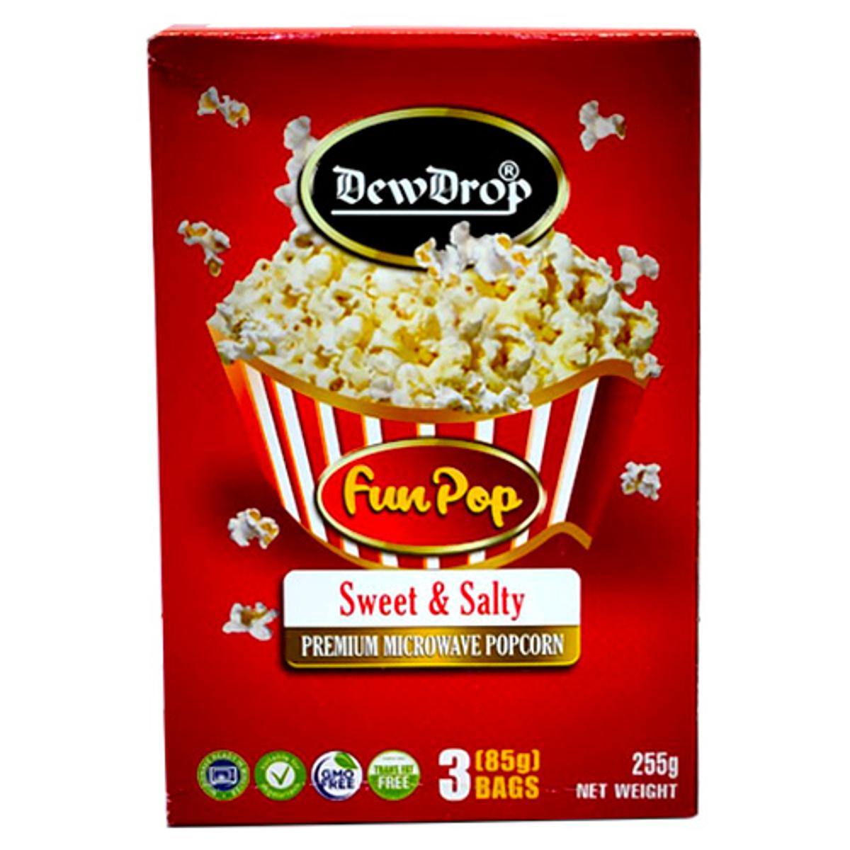 Dewdrop -  Popcorn 3In1 Box 255Gm Sweet & Salty- Pack Of 14