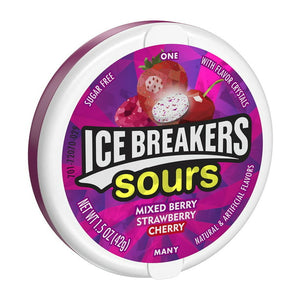 Ice Breakers - Spearmint Mints - Sours - Berry - Sugar Free 1.5 oz (Imported) - 2 Packs