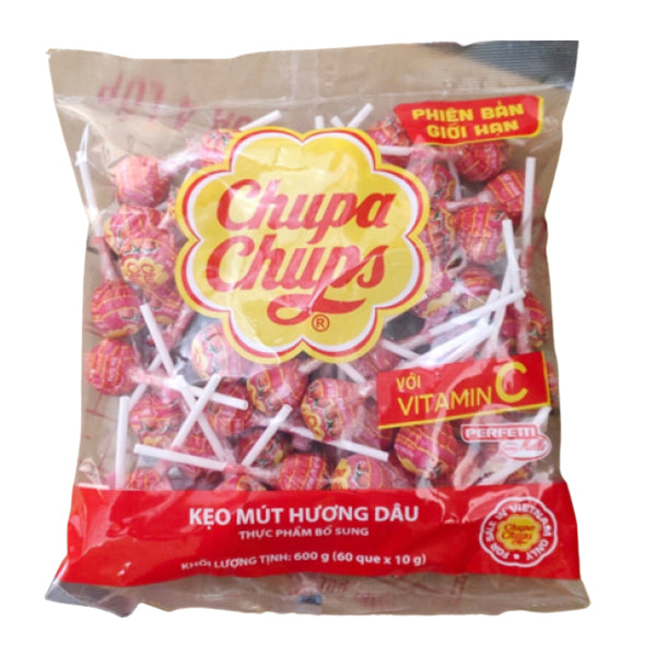 Chupa Chups - Lollipops Strawberry - 600G (60 pcs x 10g)