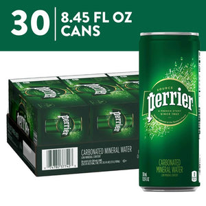 Perrier - Sparkling Natural Mineral Water - Original - 250 ml X 30 Cans