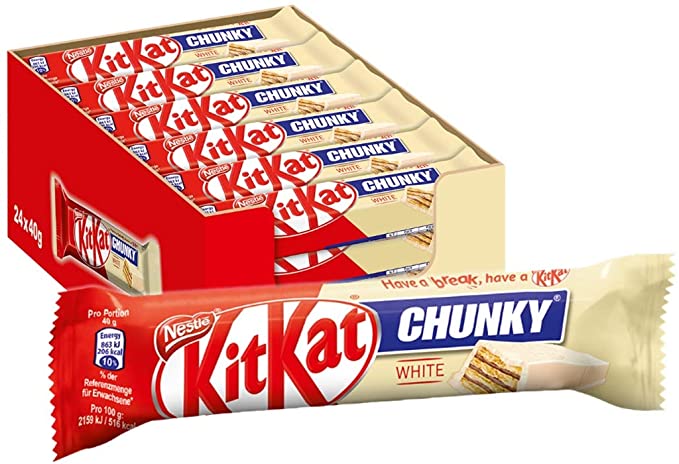 Nestle Kitkat - Chunky - White Chocolate - Wafer Bar - 24 Pc x40 Gm