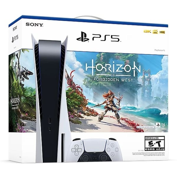 Sony PS5 Gaming Console - SEALED - 825GB White + Horizon Forbidden West Bundle - UAE (JUMBO) Edition