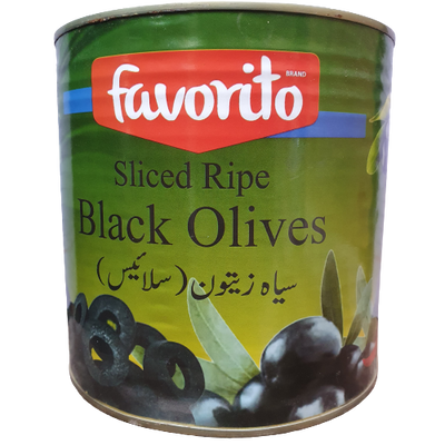 Favorito - Sliced - Ripe Black Olives - 2500 GM
