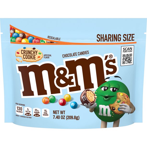M&Ms - Crunchy Cookie - Chocolate Candy - Sharing Size - Pouch - 209 GM