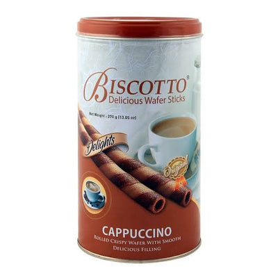 Biscotto - Cream Wafers - Roll Sticks - Cappuccino Flavoured - 370g