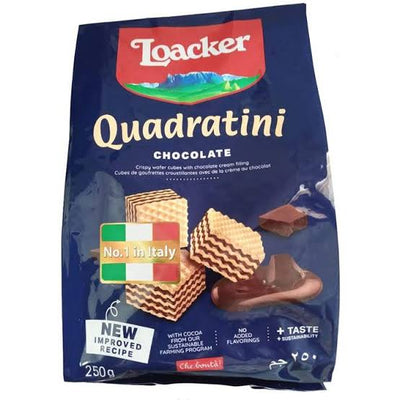 Loacker - Quadratini - Chocolate - Bite Size Wafer Cookies - 250g