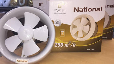 National - Deluxe - Swift - 250m3/h - Exhaust Fan - Size-6" - White - No Warranty