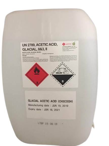 Lotte - UN2789 - Acetic Acid - Glacial - 8&3, II - 30 KG (Made in Korea)