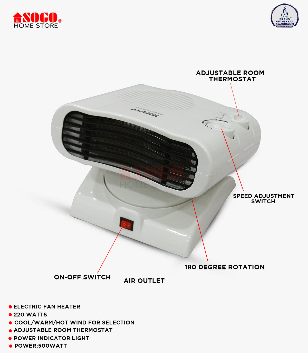 MAXX - Electric Fan Heater (MX-112) - No Warranty