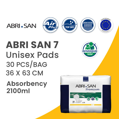 Abri San 7 - Unisex - Pads - 36 x 63 cm - 30 pieces