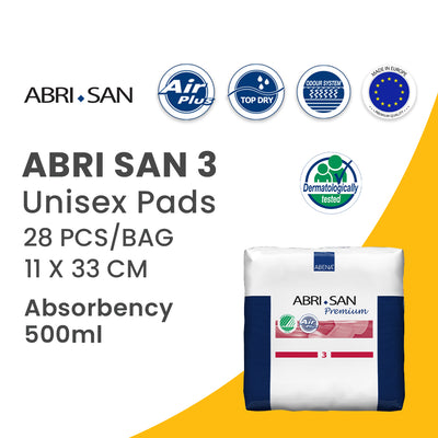 Abri San 3 - Unisex - Pads - 11 x 26 cm - 28 pieces