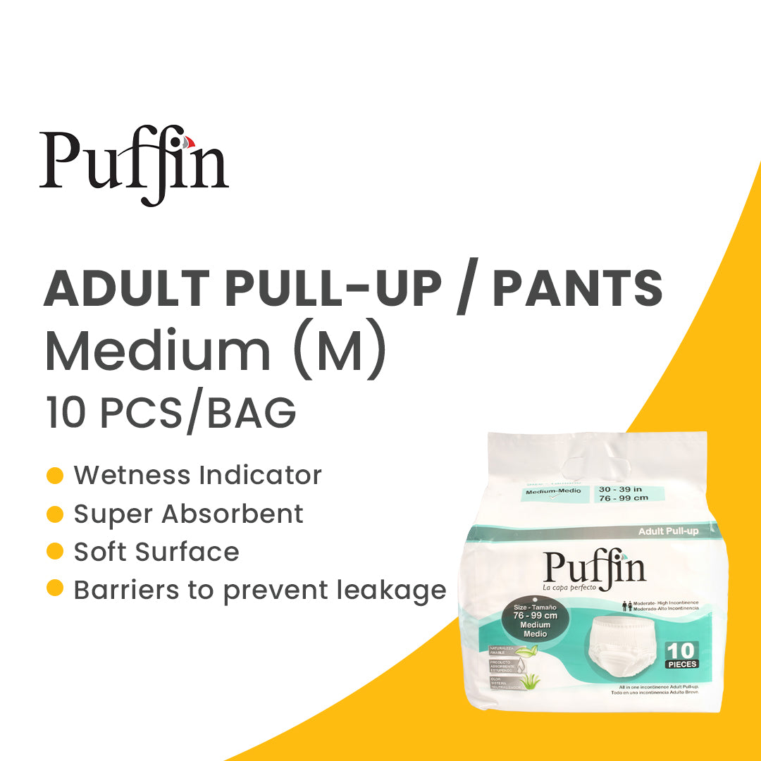 PUFFIN - Medium - Pull Up Diapers - 76 - 99 cm- 10 pieces