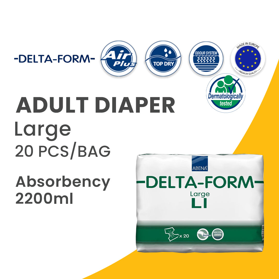 DELTA-FORM - Adult Diaper - Large - 100 - 150 cm- 20 pieces