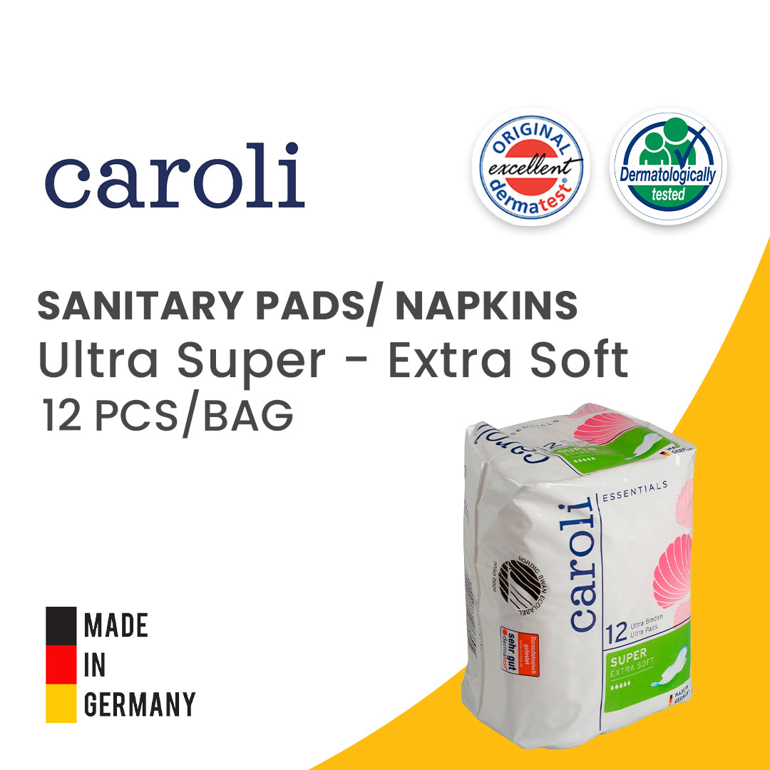 Caroli Ultra Sanitary Pads - Ultra Super - 95 x 280 mm-12 pcs