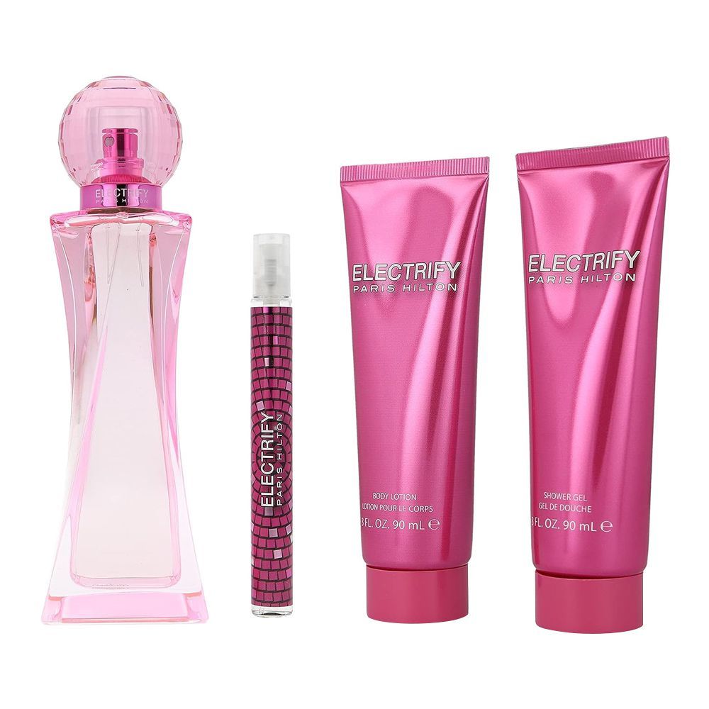 Paris Hilton - Electrify - EDP - 100ml / body lotion 90ml / bath& showergel 90ml / 10ml | Jodiabaazar.com